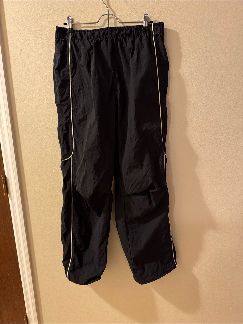 BDG Black Track Pants with White Piping